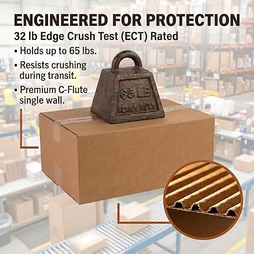 BOX USA 15 x 10 x 6 Corrugated Cardboard Boxes, Medium 15"L x 10"W x 6"H, Pack of 25 | Shipping, Packaging, Moving, Storage Box for Home or Business, Strong Wholesale Bulk Boxes