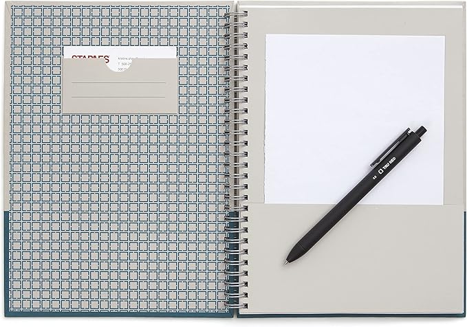 TRU RED Medium Hardcover Ruled Notebook, Gray/Teal