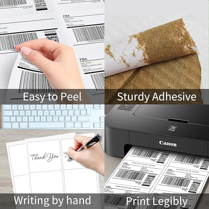 100 Sheets 6 up Labels, Shipping Address Labels 3-1/3" x 4" for Laser & Inkjet and Copier Printer, 6 up Self Adhesive Sticker (600 Labels Total)