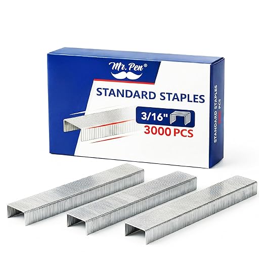 Mr. Pen- Staples for Stapler, 3000 pcs, 3/16 inch, 29 Sheet Capacity (26/6), Staples for Desk Stapler