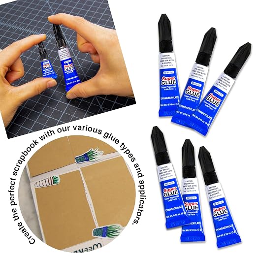 BAZIC Products Super Glue, 0.10 Oz, 6 Count | dries clear, super glue tubes, 0.10 oz each, Bonds metal, plastic, wood, ceramic, glass in seconds