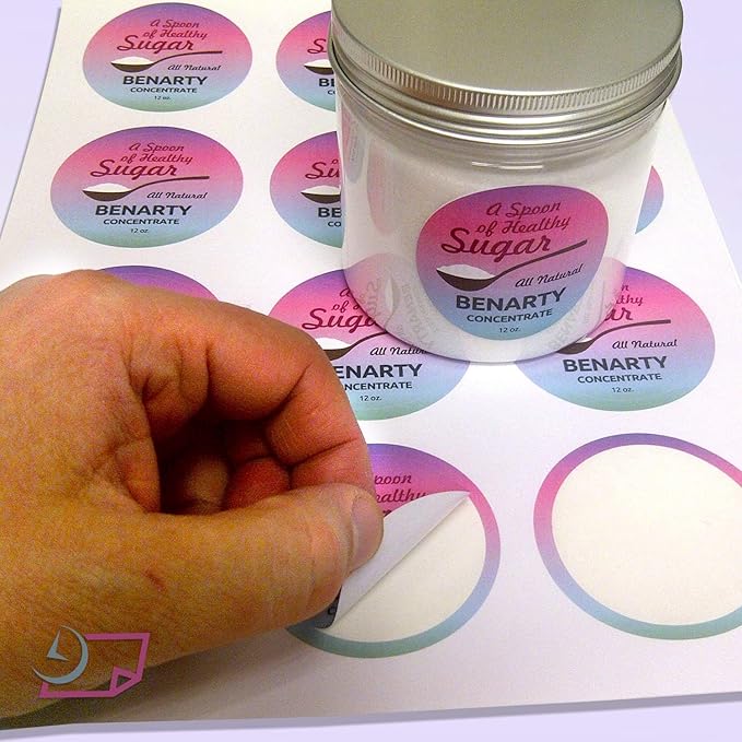 NextDayLabels 2" Round White Sticker Labels for Laser/Ink Jet Printers - to Print with Bleeds - 12 Per Page | 300 Labels