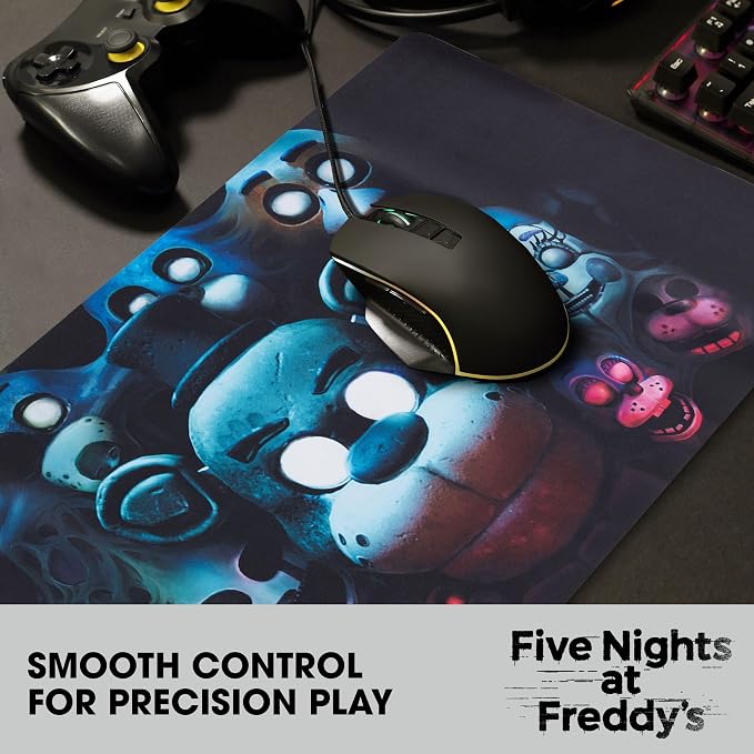 Five Nights at Freddy's Large Gaming Mouse Pad 31"x15" XL Computer Desk Mat | Five Nights at Freddy's anime gaming mouse pad, Oversized 31x15in , smooth fabric top, stitched edges, non-slip rubber base.
