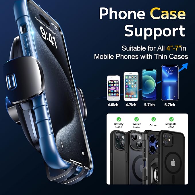 Phone Holders for Your Car [Gooseneck Flexible] Phone Stand for Car Dashboard Windshield Automotive Accessories [Strong Suction Cup] Cell Phone Car Mount for All iPhone Android Smartphone