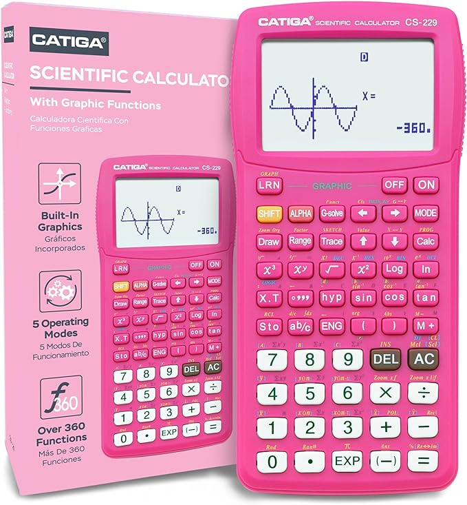 CATIGA Scientific Calculators with Graphic Functions, Graphing Calculators with Multiple Modes, Scientific Calculators for Students, High School or College Courses, Calculadora Cientifica, CS-229