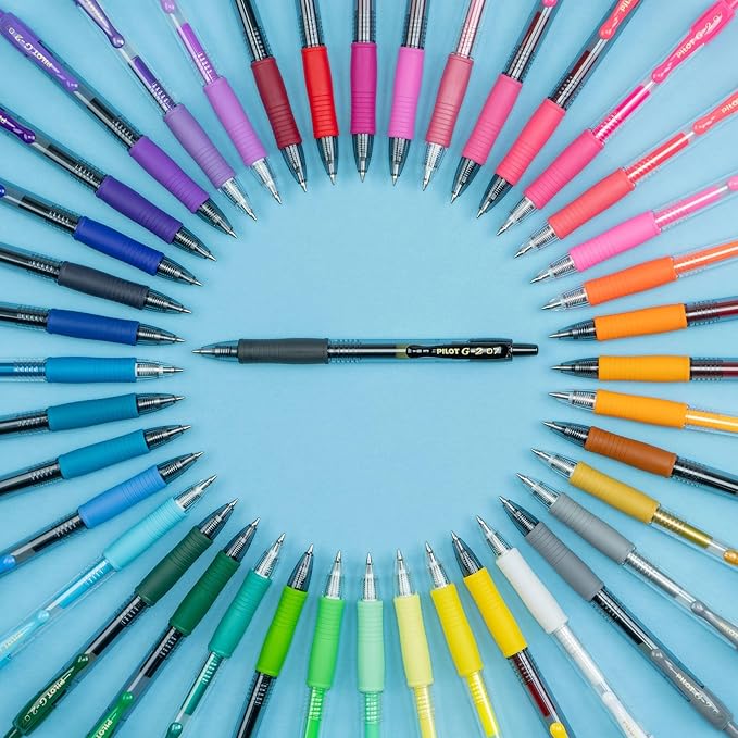 PILOT G2 Premium Refillable and Retractable Rolling Ball Gel Pens, Fine Point, Assorted Color Inks, 8-Pack Pouch (31128)