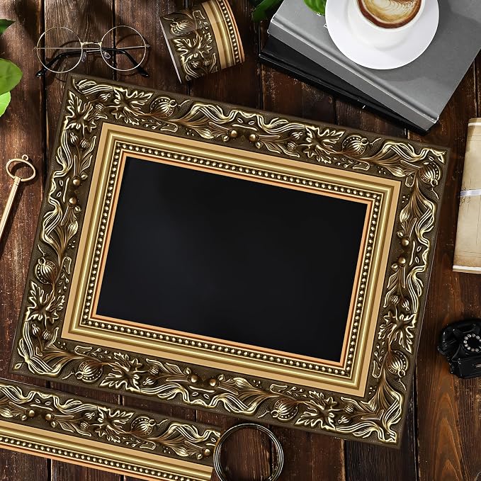 Outus 68ft Frame Bulletin Board Border Die-Cut Rolled Trim,Exquisite | Straight Picture Frame Border, Vintage Style Classroom Chalkboard Decor, Trimmable School Office Party Displays