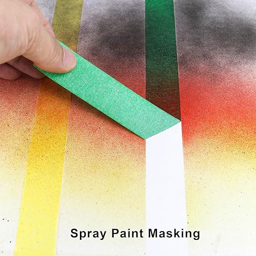 3 Pack Green Painters Tape - Masking Tape 1 Inch Wide - Multi-Surface, Smart Adhesion, Indoor & Outdoor - 270FT Total - Paint Tape for DIY, Labeling, Art, Car, General Purpose (#3910)