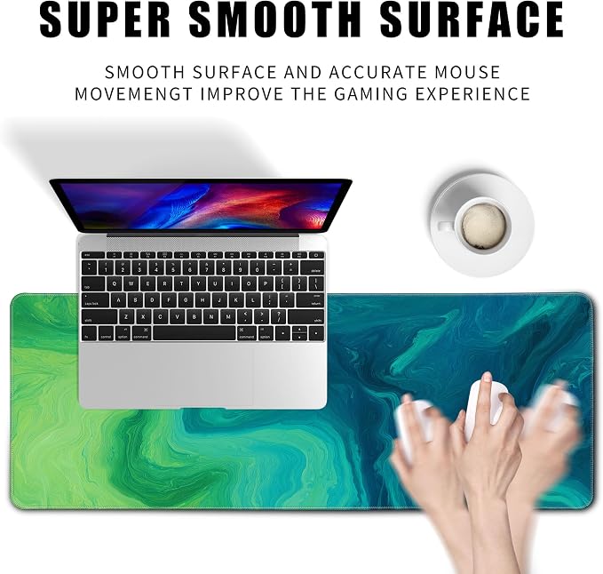 Mouse Pad Desk Pad Mat Extra Large Mousepad Gaming (31.5x11.8 in), Home Office Decor Stitched Edges Smooth Surface Non-Slip Bottom