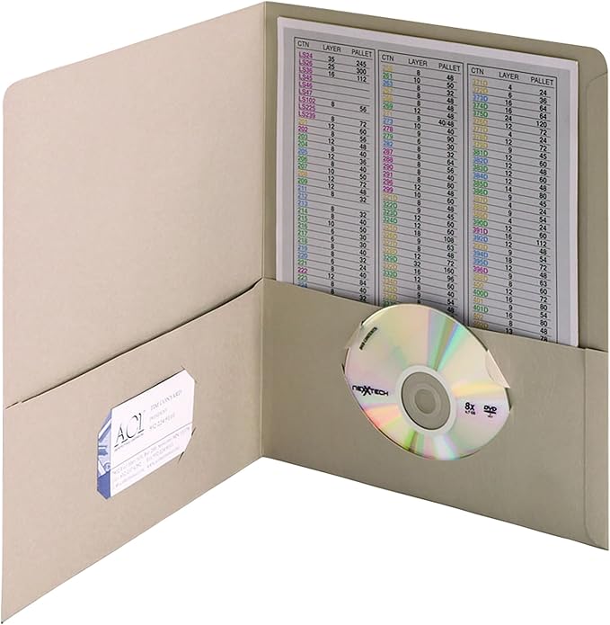 Smead Two-Pocket Heavyweight Folder, Letter Size, Gray, 25 per Box (87856)