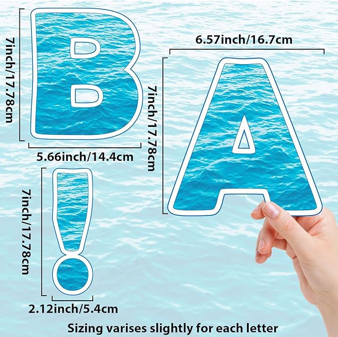150 PCS Large 7" Bulletin Board Letters Set,Ocean Sea Classroom Alphabet Cutout Letter for Bulletin Board Display Home School, A Great Helper to Inspire Students' Learning Interest