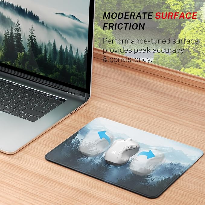 MROCO Mouse Pad 3-Pack [30% Larger] with Anti-Fray Stitched Edges, Premium Waterproof Surface, Non-Slip Rubber Base, Computer & Gaming Mouse Mat for Laptop, Office & Home, 8.5 x 11 in, Cloud Forest