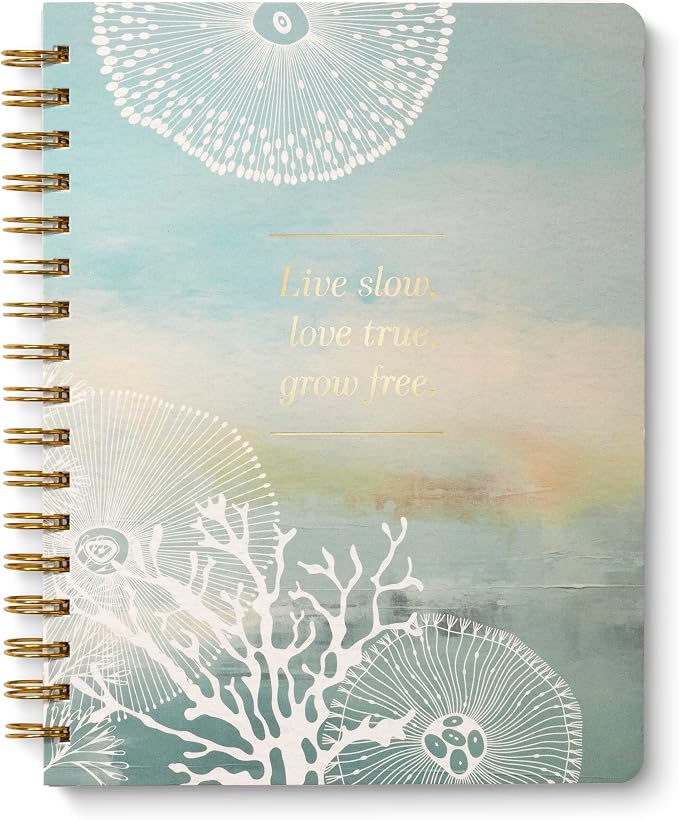 Compendium Spiral Notebook – Live Slow, Love True, Grow Free. – A Designer Spiral Notebook with 192 Lined Pages, College Ruled, 7.0" W x 9.25" H