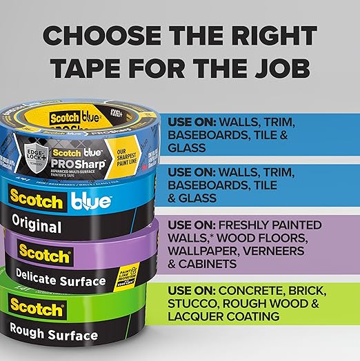 ScotchBlue™ Painter's Tape, 3" Core, 1" x 60 Yd.
