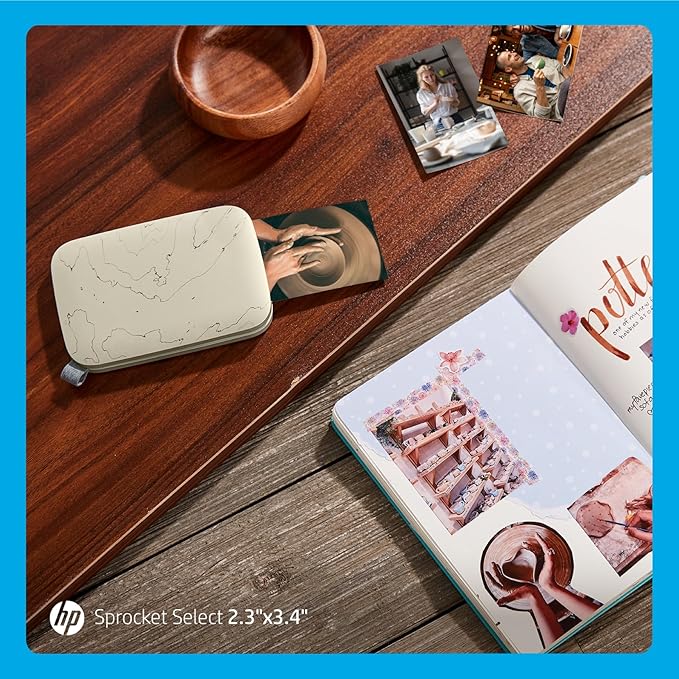 HP Sprocket Select 2.3x3.4 Instant Photo Printer, Print Pictures on Zink Sticky-Backed Paper from Your iOS & Android Device, Portable Printer for Home Use and Travel, Eclipse
