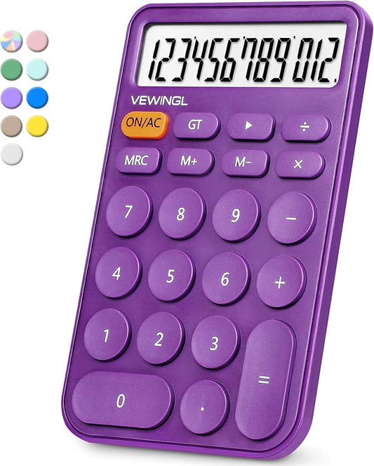VEWINGL Standard Calculator, 12 Digit Large Display Desktop Calculator with Big Buttons for Office, School, Home & Business