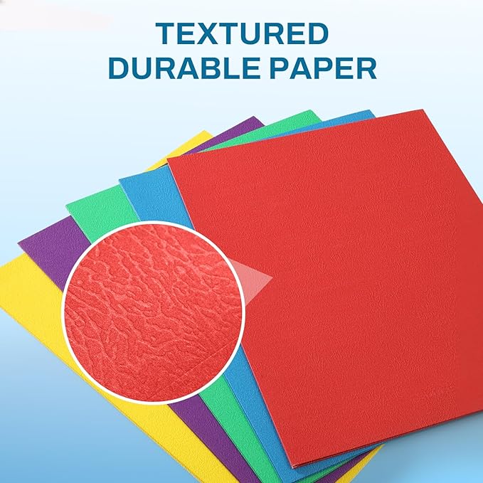 SUNEE Folders with Pockets(25 Pack, Assorted Colors), 2 Pocket Folders Fit Letter Size Paper, Paper File Folder for School Office Home Business