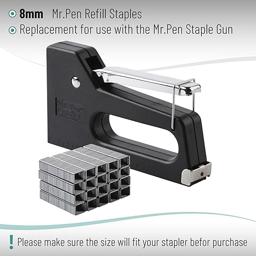 Mr. Pen 3000 Staples, 5/16 inch, Light Duty, 8mm, Staple Gun Refill