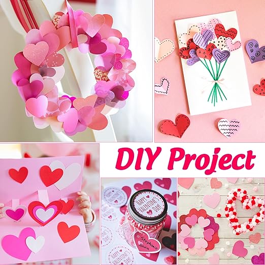 Heart Punches for Paper Crafts, 1-Inch Across, Small Hole Heart Punch Cutter, Lever Punch, Heart Shape for Card Making, Scrapbooking, DIY Arts.
