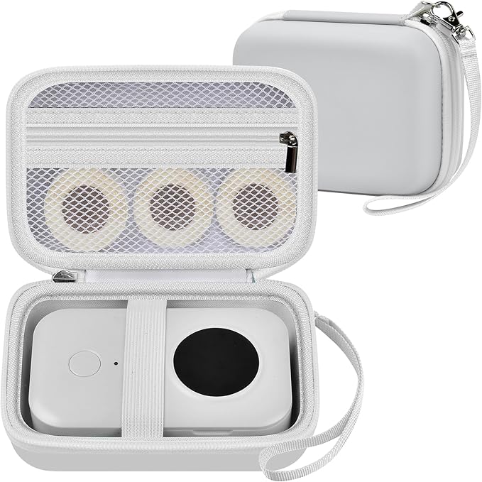PAIYULE Hard Carrying Case for Phomemo D30 D35 Label Maker, Label Printer Case for Nelko P21, for NIIMBOT D110 D11, for Marklife P11 P12, for SUPVAN E10, Protective EVA Storage Bag with Mesh Pocket