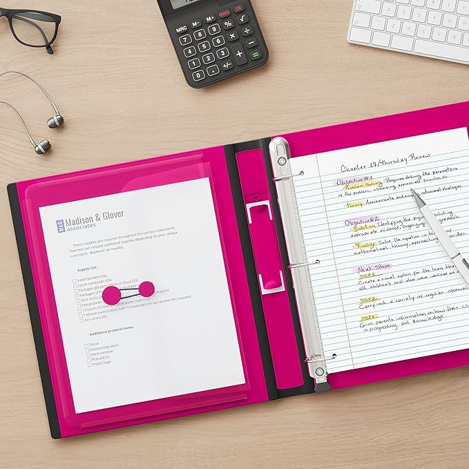 Staples Better 1.5-Inch 3-Ring Binder, Pink – Heavy-Duty Binder for School & Office Organization