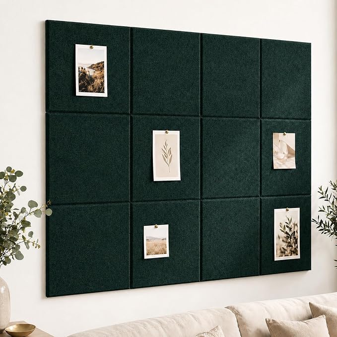 Felt Bulletin Board Tiles, Large Cork Board Alternative,24 x 36 in | 0.35 in modular felt wall tiles for notes, photos, schedules, reminders in offices, classrooms, home and office workspaces