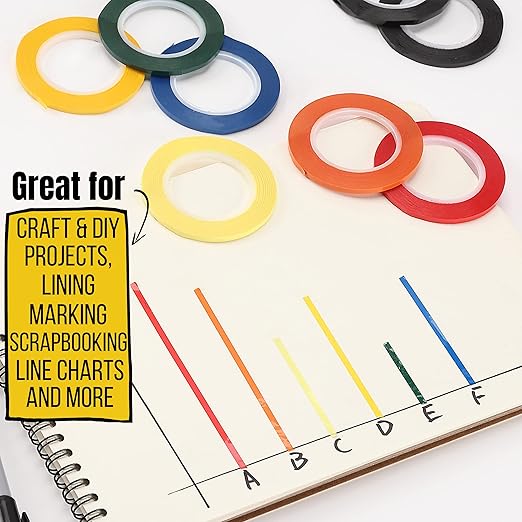 Mr. Pen- Whiteboard Tape, 8 Pack, Assorted Colors, Thin Tape for Dry Erase Board Accessories, Whiteboard Accessories, Chart Tapes