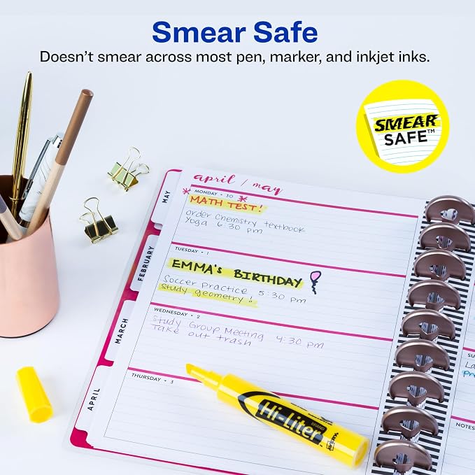 Avery Hi-Liter Desk-Style Highlighters, Smear Safe Ink, Chisel Tip, 12 Yellow Highlighters (07742)