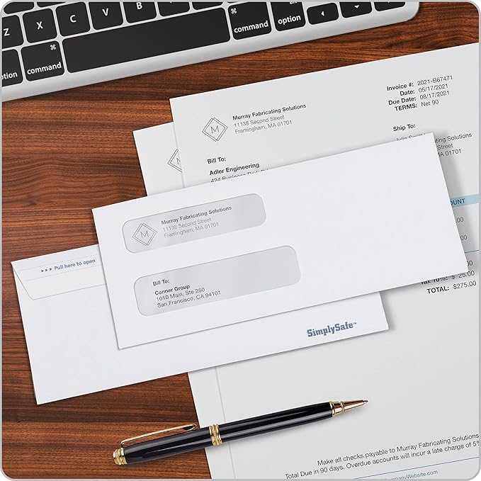 Columbian #8 5/8 Security Envelopes, 500/Box, Double Window, 3-5/8" x 8-5/8", Release & Seal Self Seal, SimplySafe Tamper Evident, White (COLO156)