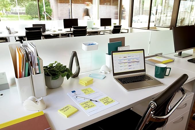 Post-it Notes 3x3 in, 12 Pads, America's #1 Favorite Sticky Notes, Canary Yellow, Clean Removal, Recyclable (654)