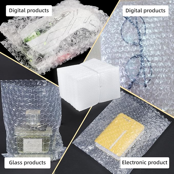 6''x10'' Bubble Pouches Wrap, 25Pcs Clear Bubble Out Bags Protective Shockproof Foam Bags, Double Walled Cushioning Bags for Storage, Moving, Shipping and Packing Supplies for Dishes Glasses Plates