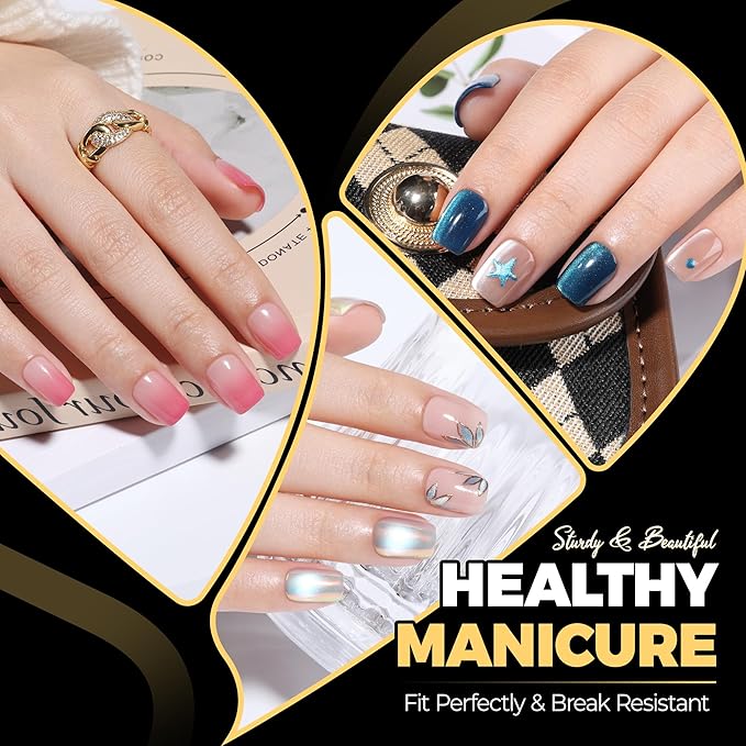 UNA GELLA Nail Tips Square, Pre-etched Matte Extra Short Square Press on Nails 240pcs Soft Gel Nail Tips Clear Acrylic Fake Nails for DIY Salon 12 Sizes At Home