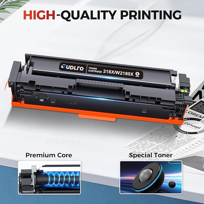 218X W2180X 218A Black Toner Cartridges Replacement for HP 218X Toner Cartridges Black for HP Color LaserJet pro MFP 3301fdw Toner 3301cdw 3201dw 3301sdw Printer Ink Set W2180A W2180X (2 Black)