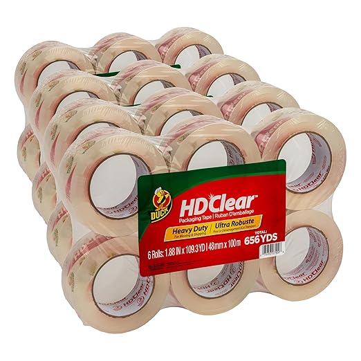 Duck HD Clear Packing Tape,6 per Pack (DUC299016),(Pack of 4)