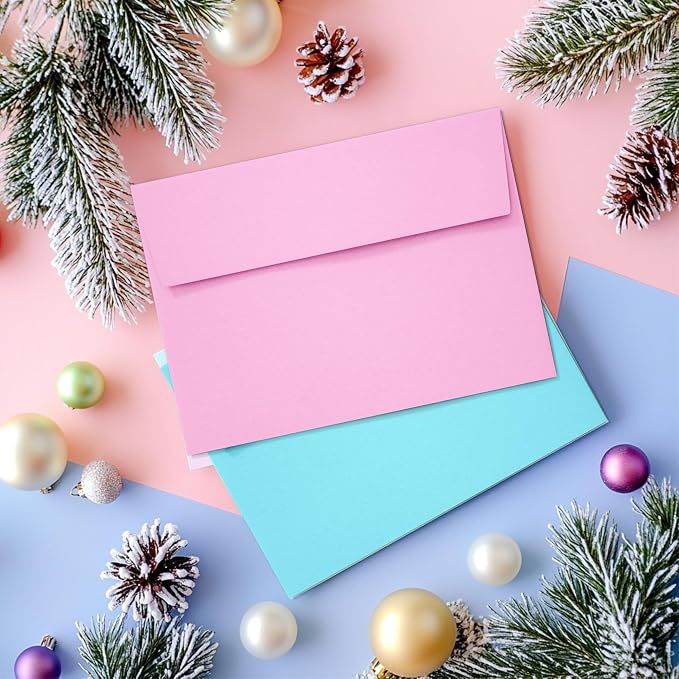 Slapaflife 50 pack 4x6 envelopes,4x6 colored envelopes for invitations, postcard, Wedding,Greeting Cards,Photos
