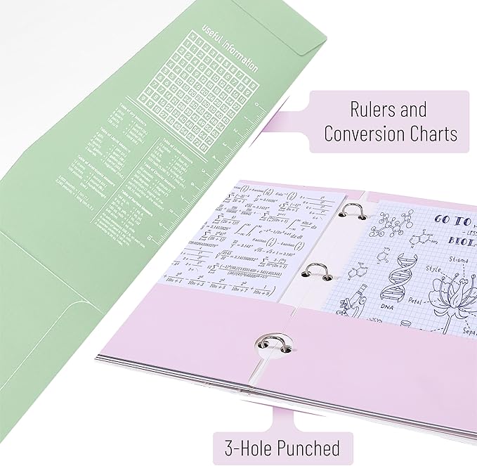 Mr. Pen- Pocket Folders, 4 Pocket, 4 Pack, Pastel Colors, Folders with Pockets 3 Hole Punched, Folder, Binder Folder