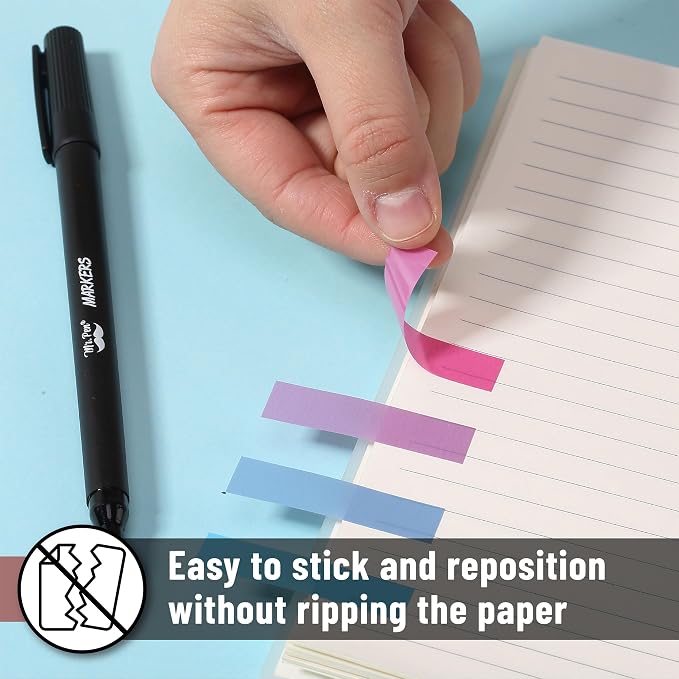 Mr. Pen- Colorful Sticky Tabs, 16 Sets, 3200 pcs, Translucent Page Markers | Water-Resistant Book Tabs for Annotating, Bible Study, Planning, Indexing & Document Organization