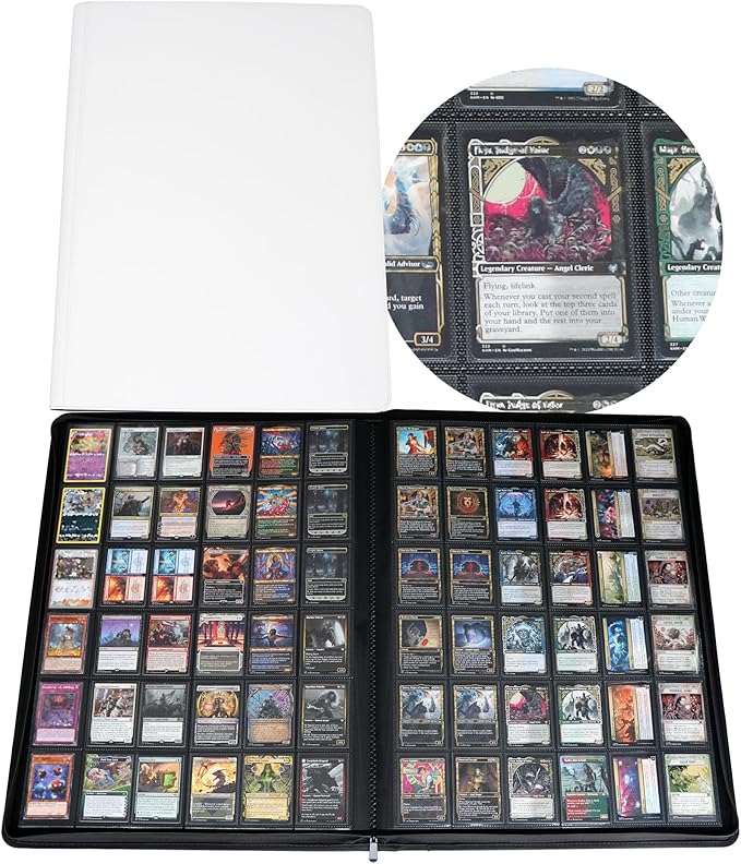 Rayvol Premium 2300 Pockets Card Binder, Large 36-Pocket 2000+ Ringless Trading Card Album - Side Loading UltraSonic-362304 Tech Zip Binder for TCG -White