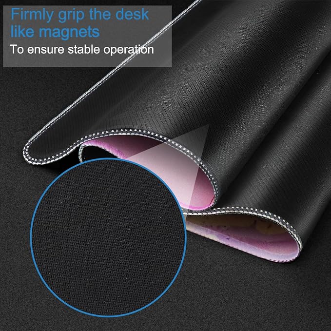 Extra Large Mouse Pad 31.5 x 11.8 in, Gaming Mousepad with Stitched Edges, Premium Microfiber Cloth Surface, Waterproof Non-Slip Base Keyboard Desk Mat for Home Office Gaming, Marble Pink
