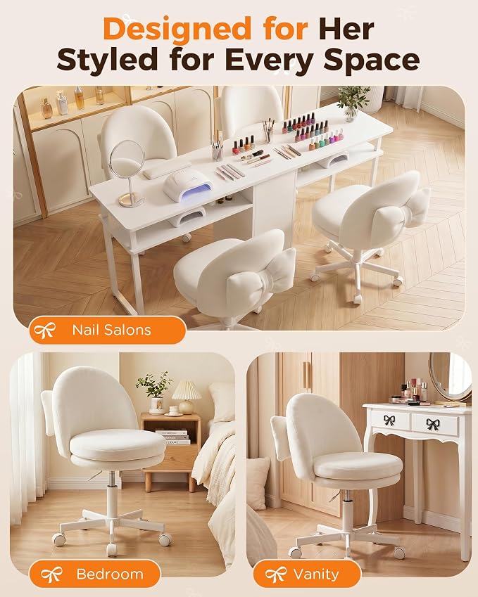 GTPLAYER Small Ergonomic Tall Office Chair, Computer Desk Chair with Wheels Versatile Height Use: Office to Bar Stools (or Standing Desk), Vanity Chair with Back PU Leather Shell Design for Gift