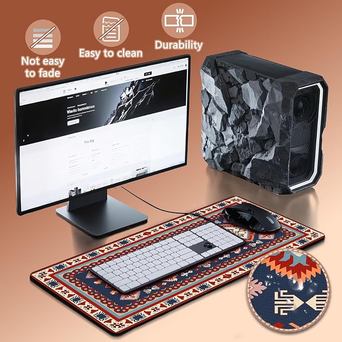 Mouse Pad Gaming - Desk Mat for Keyboard and Mouse - Large Mouse Pads for Desk, Gaming Mousepad with Non-Slip Base, Desks Pad (31.5" X 11.8") for Game, Office and Home