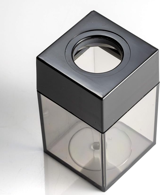 Officemate Small Clip Dispenser with Magnetic Top, Clear/Black (93687)