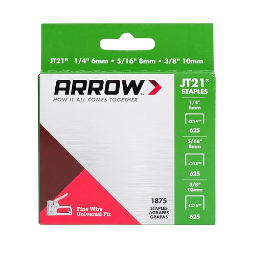 Arrow 21MP1 JT21 Thin Wire Staples Multipack for Staple Guns and Staplers, Use for Upholstery, Crafts,General Repairs, Includes 1/4-Inch, 5/16-Inch, and 3/8-Inch Sizes, 1875 Count,(Packaging May Vary) | Staples for Staple Guns and Staplers, Includes 1/...