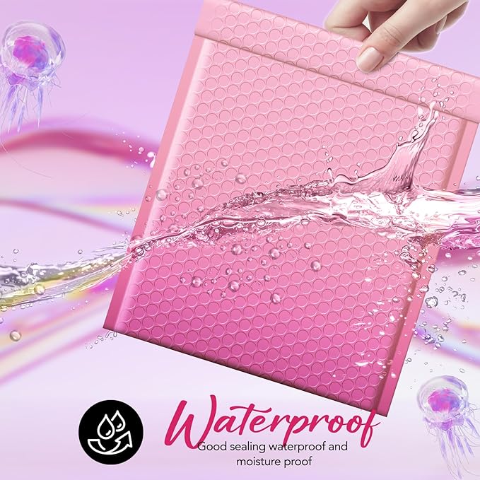 Fuxury 40 Pack Thick Bubble Mailers 8.5x12 Inch Gradient Pink Bubble Envelopes Cute Design Cushioning Mailer for for Small Business Mailing Books Clothes Makeup Supplies