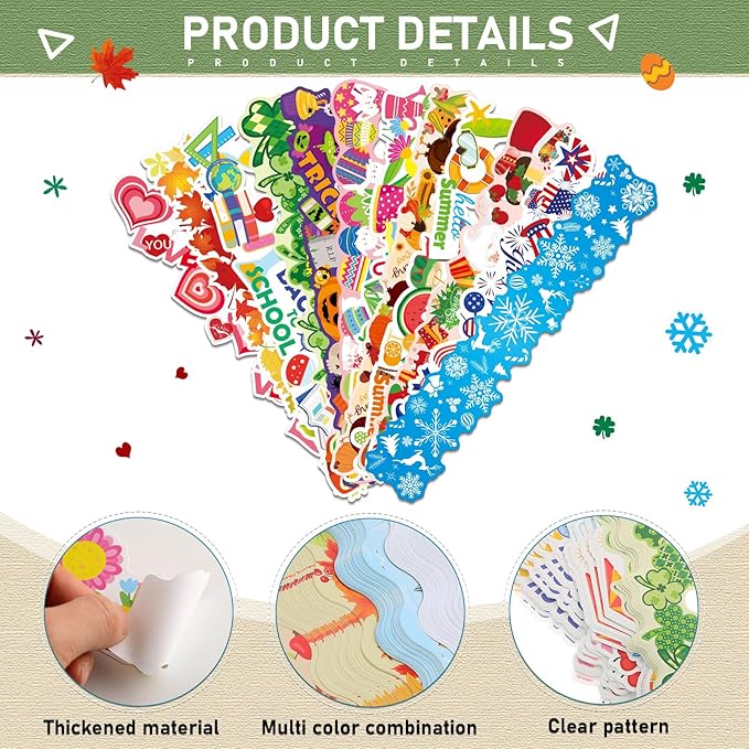 Geyee 360 Pcs Easter Bulletin Board Borders St. Patrick's Holiday Decorations Summer Spring Classroom Borders Bulletin Board Trim for Classroom School, 12 Design(Lovely)