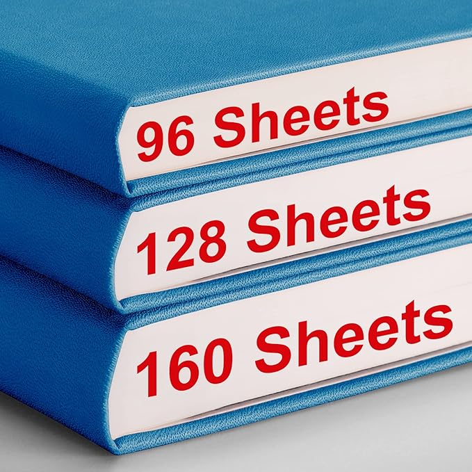 AHGXG Thick Journal Lined Notebook - 320 Numbered Pages A5 Notebook College Ruled Journal for Writing, 100gsm Lined Paper, Leather Hardcover, for Women Men Work Office School, 5.75'' X 8.38''-Blue