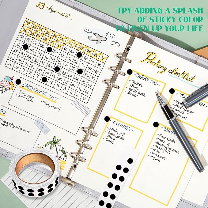 1/4 Inch Dot Stickers, Small Round Sticker, 1000 Dot Label Stickers | 0.25 Inch Black Dot Stickers, Circle Sticker Labels, Sticker Dots for Office and Marking, Small Round Stickers for Labeling