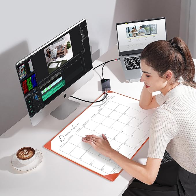 Gannyfer Large Desk Calendar 2026-2027 with Desktop Mat, Simplified 22" x 17" Desktop Pad Calendar, 18 Month Table Calendar from Jul 2026 to Dec 2027 (Orange Color)
