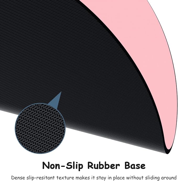 Dapesuom Small Mouse Pad, 6 x 6 Inch Thick Rubber Premium-Textured Non-Slip Portable & Washable Round Mini Mouse Mat for Women Wireless Laptops Keyboard Tray Gaming Work Computer Office Travel, Pink