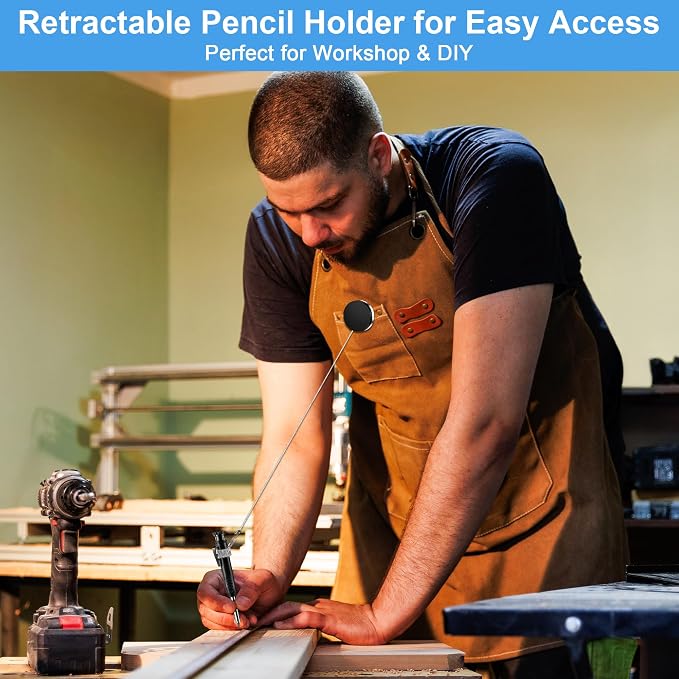 4 Pcs Heavy Duty Retractable Pull Pen Pencil Holder, 27.5 Inch Pen Lanyard Retractable with Belt Clip and Key Ring, Stretch Spring Pencil Holder for Carpenters, Construction Workers, Nurses, Waiters